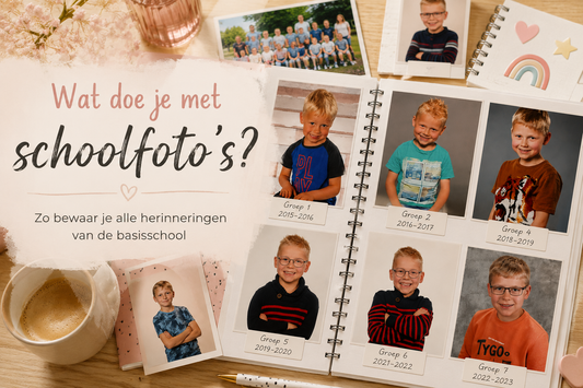 Wat doe je met schoolfoto's? Zo bewaar je alle herinneringen van de basisschool