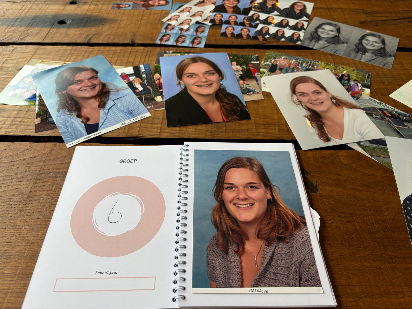 Leerkrachten schoolfotoboek - Roze/rood