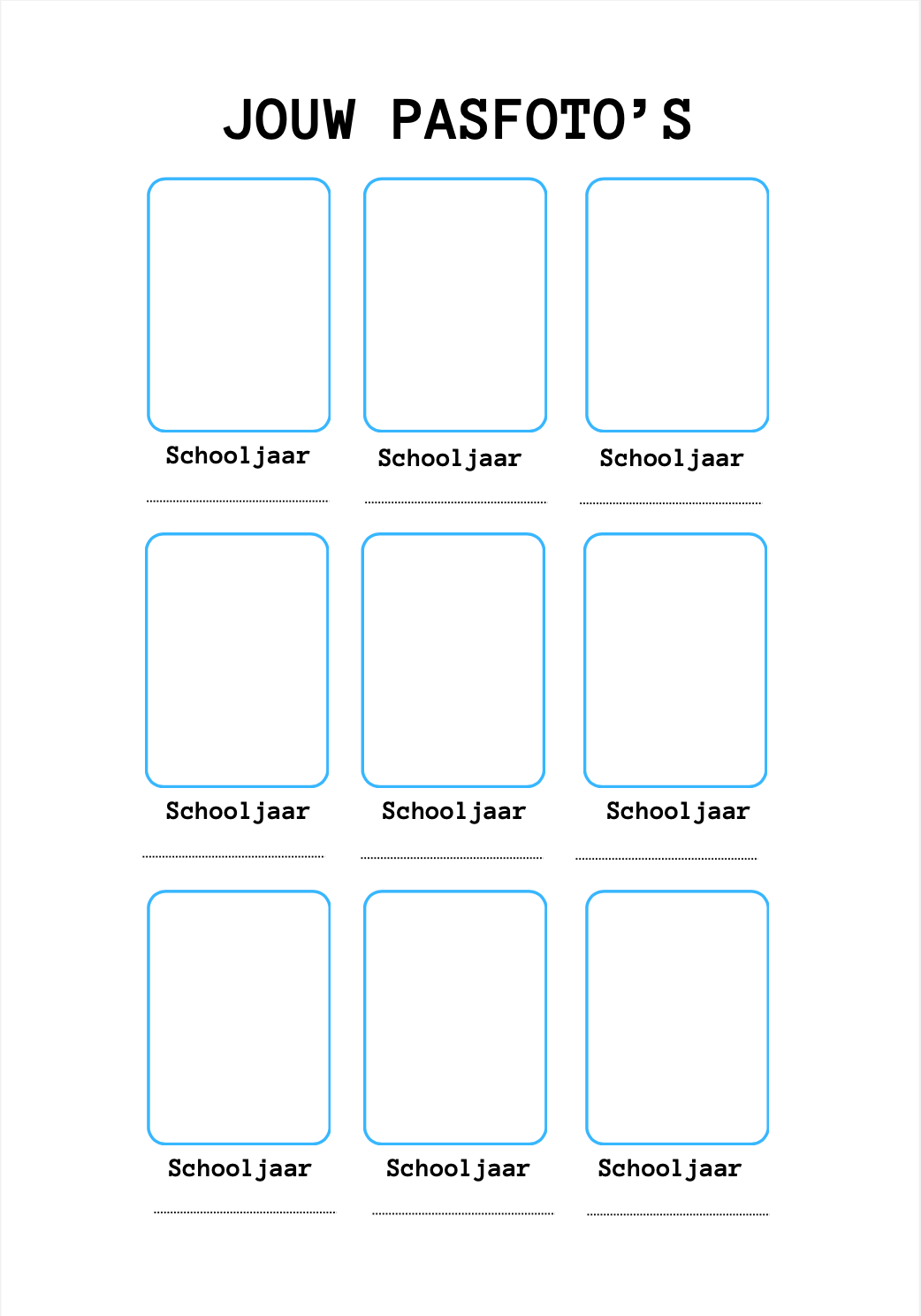Leerkrachten schoolfotoboek - blauw