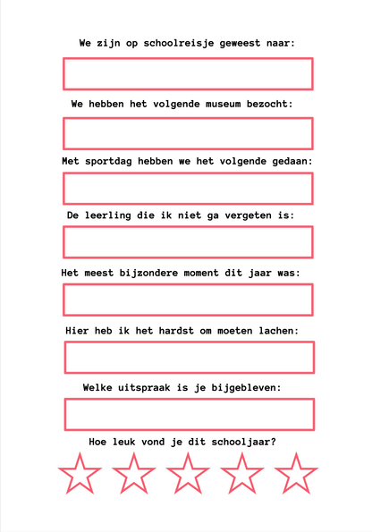 B-keuze Leerkrachten schoolfotoboek - Roze/rood