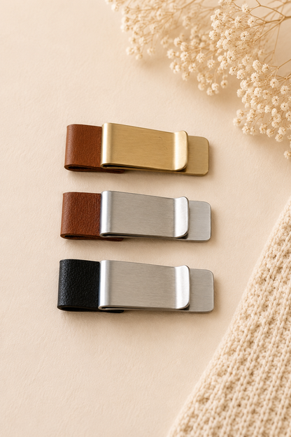 Luxe leren pennenhouderclip