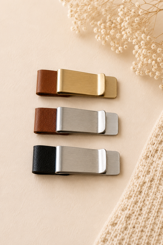 Luxe leren pennenhouderclip