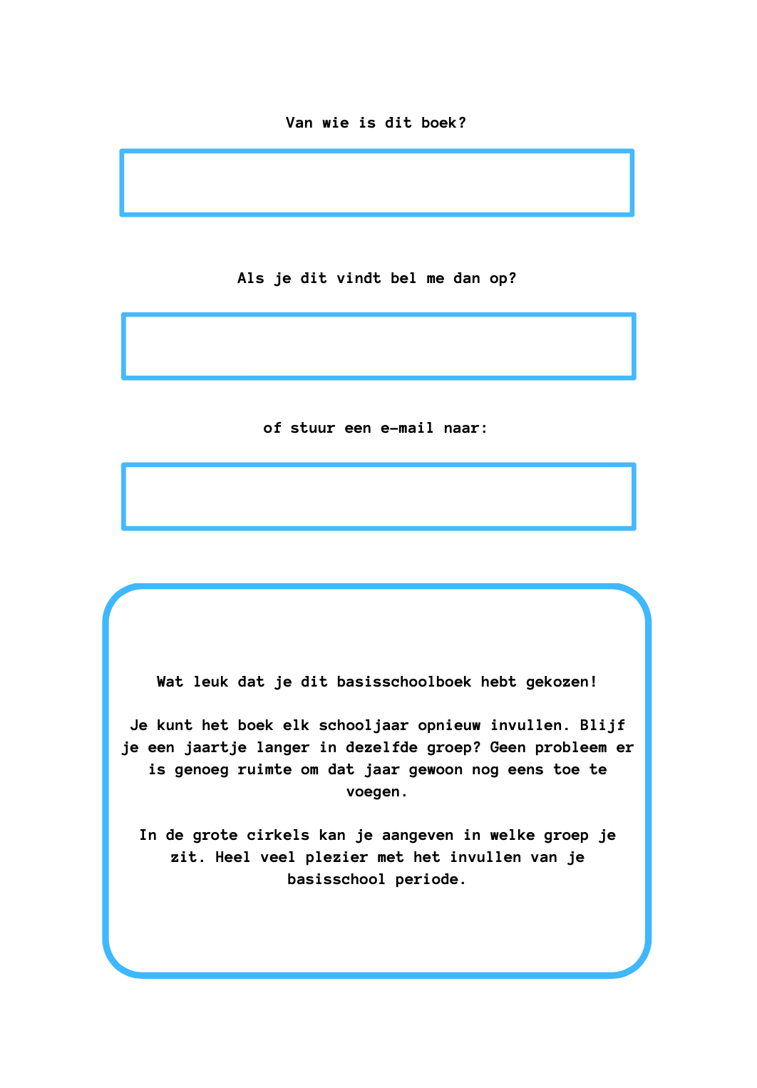 B-keuze schoolfotoboek - blauw