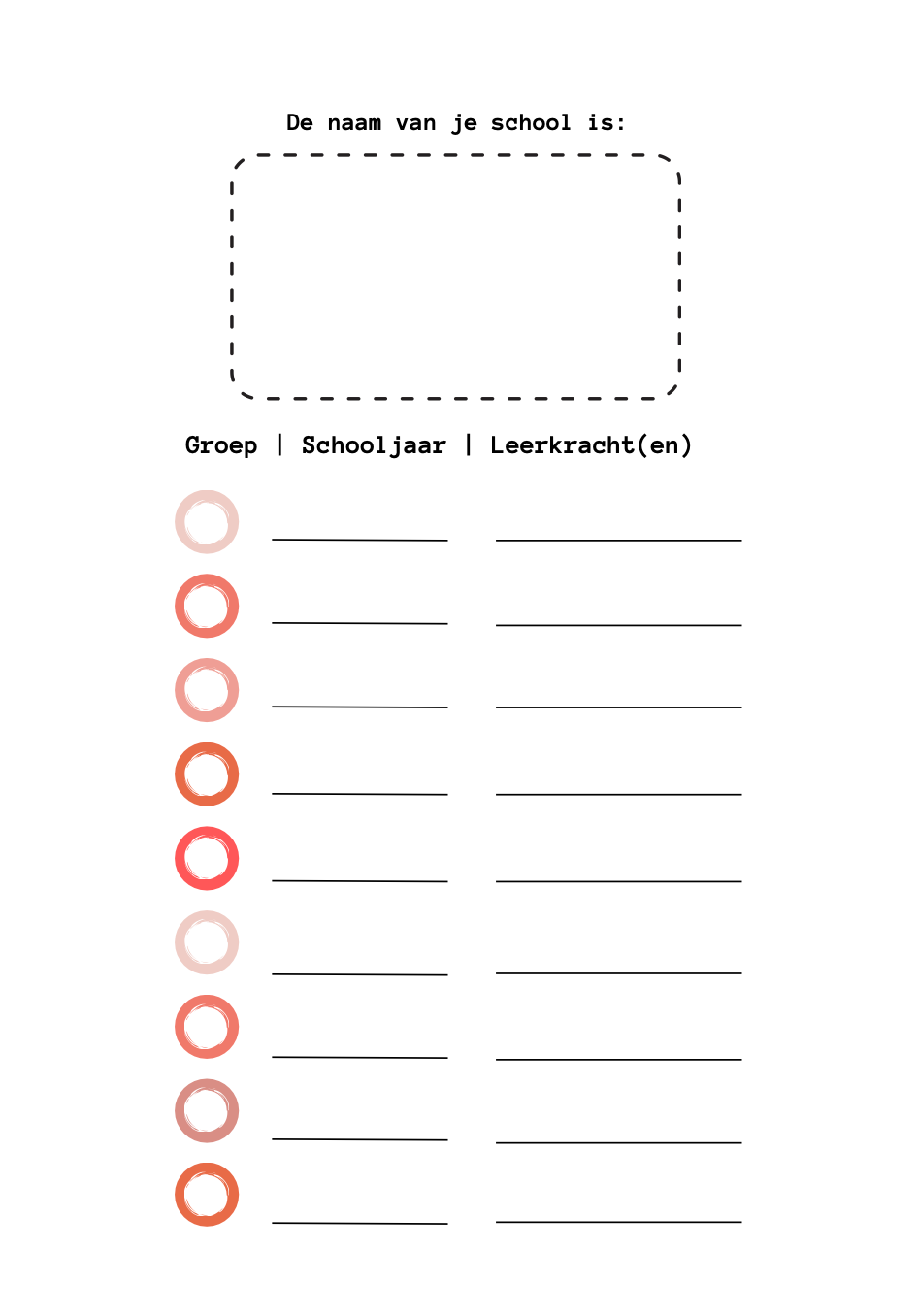 B-keuze schoolfotoboek - roze/rood