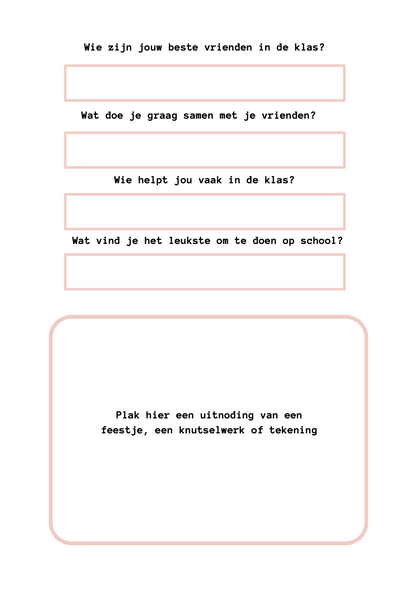 B-keuze schoolfotoboek - roze/rood