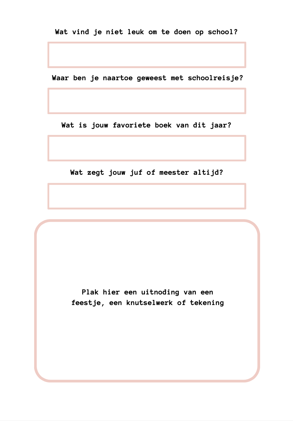 B-keuze schoolfotoboek - roze/rood
