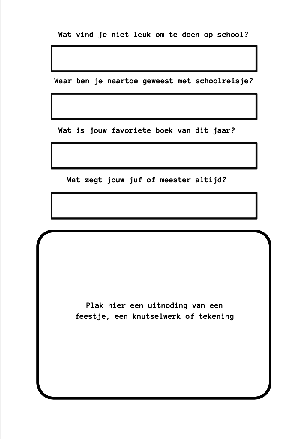 B-keuze schoolfotoboek - zwart/wit